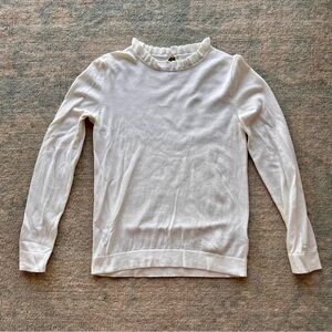 J. Crew White Ruffled Women's Top